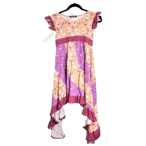 Jelly the pug pink unicorn ruffle dress - Picture 2 of 9